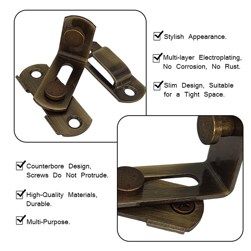 KAFENDA Barn Door Lock 90 Degree Right Angle Door Latch