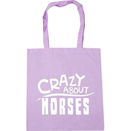 Hippowarehouse Crazy About Horses Tote Shopping Gym Beach Bag 42cm x38cm, 10 litres
