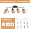 4 Light E26 Track Lighting Fixtures Ceiling Rattan Farmhouse Boho