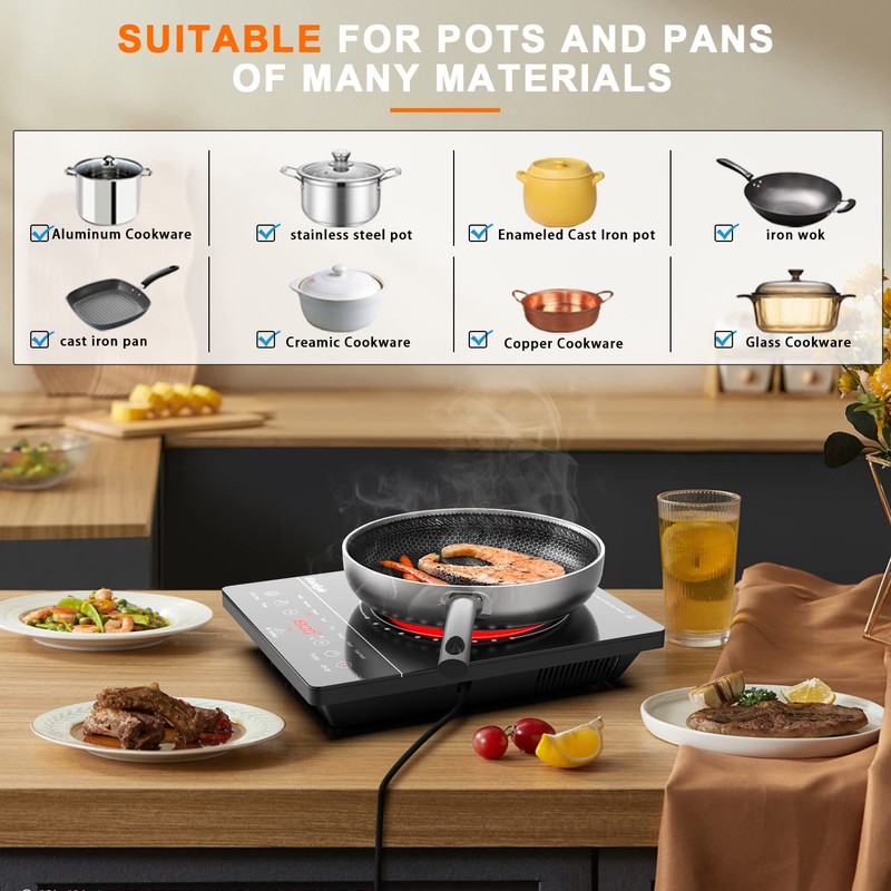 Cooksir Single Burner Electric Cooktop, Portable One Burner Electric Stove,