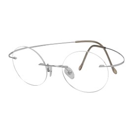 Eyekepper Titanium Rimless Round Reading Glasses Circle Readers Silver，+1.25