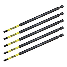 5 x SabreCut SCRSL4152_5 152mm SL4 Slotted Magnetic Impact Screwdriver Driver Bits Set Single Ended Heavy Duty Compatible with Dewalt Milwaukee Bosch Makita and Others