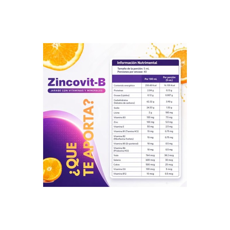 Apex Zincovit-B Jarabe Multivitamínico