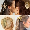 Auiremrti 2 Stück Haarklammern in Seesternform,Haarklammer in Muschelform,Große Haarklammern,Goldenes Haar-Accessoire