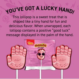 Vero Manita De La Suerte Lollipops - Cherry & Strawberry Flavored | 40 Count