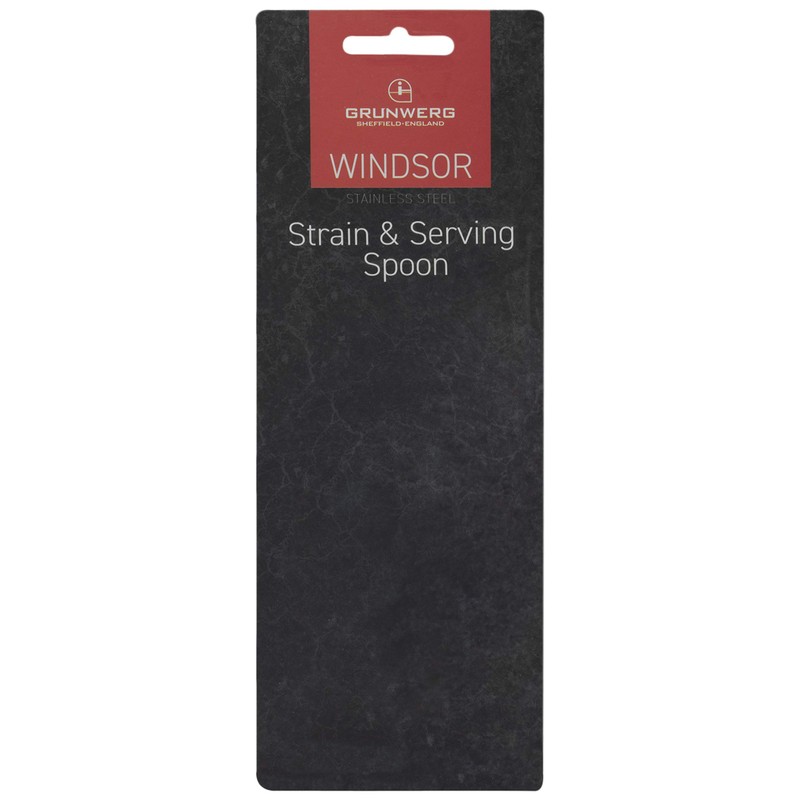 Grunwerg Windsor Carded Slotted Serving Spoon SSVGWDR/C, 18/0 Stainless Steel,