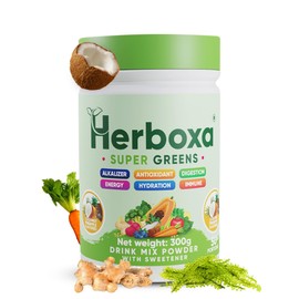 Herboxa Super Greens - Premium Green Helper - Contains Chicory Root, Zinc and Chrome - Coconut Pineapple Flavour - 50 Servings