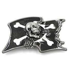 Pirate Skull Flag Metal Belt Buckle