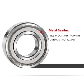Gasea 10 Sets Replacement Top Mounted Ball Bearings Guide for Router Bit Repair Accessories Tool Kit | Inner Dia. 3/16" | Outer Dia. 1/2"