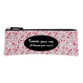 DLP One Pink Floral Pencil Case, Pink Floral Print, pencil case