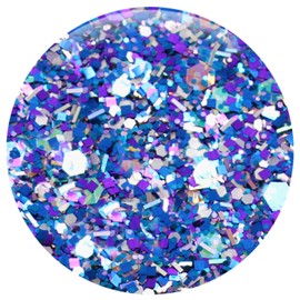 GLITTIES - Chilean Sky - Blue Chunky Glitter Mix - Great for Nail Art, Acrylic Gel, Polish Tips, Festivals, Hair, Raves, and Decoration - Made in USA (10 Grams)