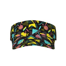 80s 90s Funny Colorful Sports Sun Visor Hats-Adjustable Visor Cap-for Women and Men-for Running, Tennis, Golf
