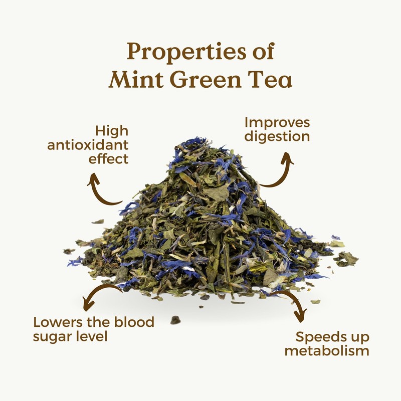 Mint Green Tea Organic Marrakech Mint 90g (45 Cups) |