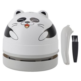 Desktop Vacuum Cleaner with Vacuum Nozzle Cleaning Brush Portable Mini Table Dust Vaccum Cleaner for Cleaning Dust Crumbs Computer Car Panda