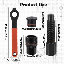 ZPLASK Crank Removal Tool & 15.8cm/6.2in Bike Crankset Wrench, Crank Puller for Square Threaded Crankset, Bicycle Repair & Mountain Bike Maintenance