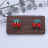 Yienate Trendy Simulation Cherry Dangle Earrings Tiny Red/White Cherry Earrings