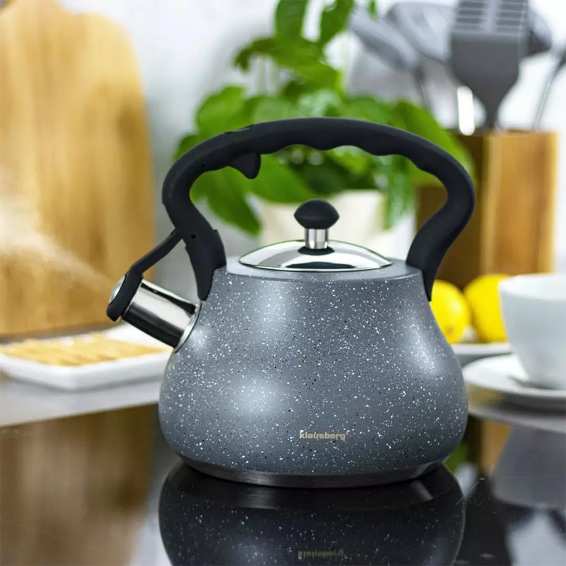 Marble Whistling Kettle Grey Gas Cooker Induction All Stove Types