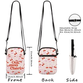 French Gift Oui Mon Cheri Makeup Bag French Mon Cheri Gift Cherry Pink Bow Cosmetic Bag (Oui Mon CR EU)