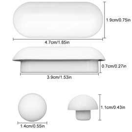 LICQIC 6 Pcs Toilet WC Seat Buffer, Universal Toilet Bumper Replacement Cushioning Pads, 4 Seat Cushion + 2 Top Cover Cushion (White)