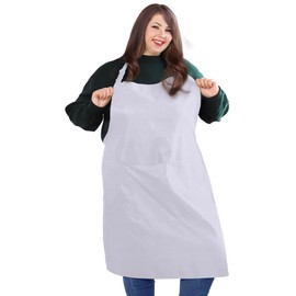 Urby Kitchen Cooking Aprons for Women with Pockets Plus Size, Ideal For XL XXL or Waist W38+. Extra Large and Long., White, Plus size
