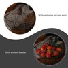 Tofficu Antique Wire Egg Basket with Wood Handle Primitives Vintage