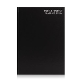 2024-2025 A4 Week to View Diary Academic Case-Binding Week to View On Two Pages (Black)