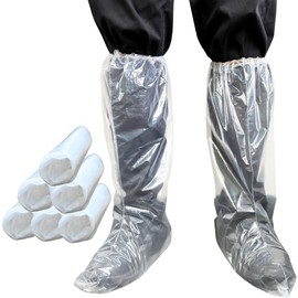 [Mokasali] 使い捨て 靴カバー レインシューズカバー 12枚/6足入 靴カバー ロング 防水 極厚 携帯便利 雨用 自転車用 男女兼用