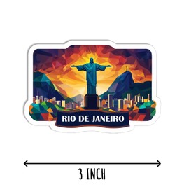 3Pcs - Rio De Janeiro City Sticker - Rio De Janeiro Travel Sticker - Journey Sticker - Guitar Scrapbook Sticker - Phone Laptop Sticker