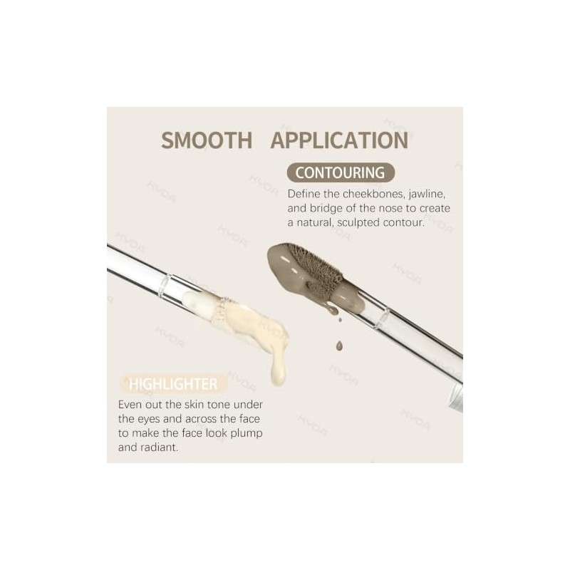 KYDA Warm Brown Liquid Contour, Natural Brown Cream Contour |