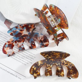 Jayongnee clip Shell Hair Claw Clips Strong Hold Big Hair Jaw Clips for Thick Hair- Bohemian claw clip with Thin Hair Design, Hair Claw Clips for Fashionable Looks - Firm and Attractive