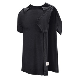 Poriff Men Chemo Shirts Snap Rotator Cuff Rehab Clothing Shoulder Therapy Button Port Access Clothes Heart Therapy Disabled Shirt