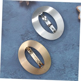 Gatuida 2pcs Ponytail Clips for Women Hair Semicircle Alloy Spring Hair Barrettes Non Damaging Suitable for Party and Daily Wear Gold and Silver