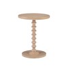Powell Tarkin Round Natural Wood Turned Spindle Pedestal Side Accent