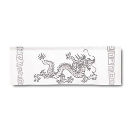 COTONOHA - Cortina japonesa corta Noren – 33.5 x 11.8 pulgadas (85 x 30 cm) – Divisor de puerta de tela de encaje para decoración de cocina, entrada o habitación, fabricada en Japón (dragón blanco)