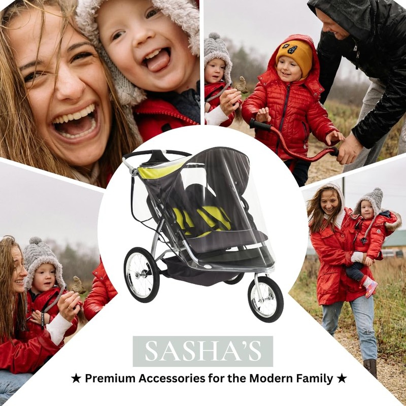 SASHA'S Double Rain Cover for Baby Trend Expedition Double Jogger