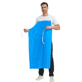 Nanxson Unisex Bib Apron TPU Waterproof Odourless Lightweight Work Apron Dishwasher Apron Butcher Apron, blue