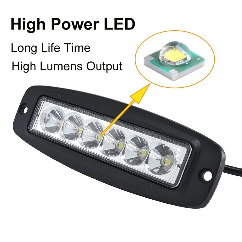 ECAHAYAKU Flush Mount LED Pods 7inch 18W LED Driving Lights