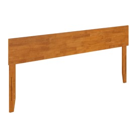 AFI, Orlando King Modern Solid Wood Panel Headboard with Attachable Charger, Light Toffee