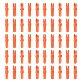 MECCANIXITY Archery Arrow Nocks Plastic Carbon Arrow Inserts .244"/6.2mm for DIY Hunting Shooting Compound Recurve Bow(Orange, Pack of 50)