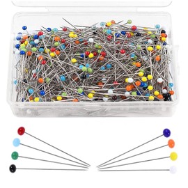 Dressmaking Pins for Sewing & Quilting: 500 Pcs Sharp Glass Head Sewing Pins for Fabric, Crafts & Jewelry Making - Ideal for DIY Projects, Tailoring & Alterations - Great for Beginners & Professionals