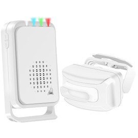 NineLeaf Outdoor Motion Detectors, Outdoor Motion Sensor Alarm, Dog Cat Doorbell, IP64 Waterproof Store Welcome Door Bell Chime, Radar Infrared Driveway Alarm for Shop Store Office Home Mailbox Garage