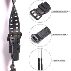 Resin Strap Compatible with Casio G-Shock GW3000B GW-3500 GW-2500B G-1000 Men's Black Replacement Rubber Wrist Watch band Bracelet Black Black buckle