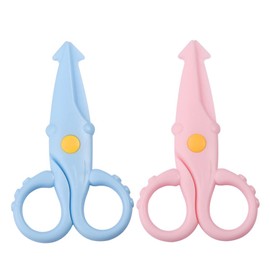 Pack of 2 Children's Scissors Paper Scissors Craft Scissors Preschool Nursery Scissors Beginner Scissors Plastic Blade DIY Crafts for Children