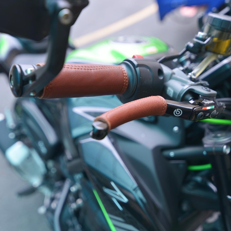Leather Motorcycle Brake Clutch Covers, Handlebar Hand Grip Covers Throttle