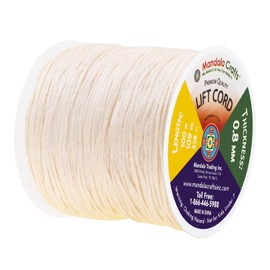 Mandala Crafts 0.8mm Antique White Blind Strings Lift Shade Cord - 109 Yards Braided Nylon Cord for Roman Shades, Curtain String, and Blinds Repair or Replacement