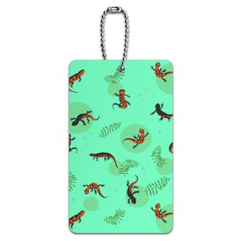 Fire Belly Newts Swimming Pattern Luggage Card Suitcase Carry-On ID Tag