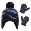Baby Dinosaur Winter Hat Warm Mittens Set Newborn Pompom Beanie