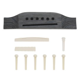 ECSiNG Set of 10pcs Acoustic Guitar Bridge Set 6 String Guitar Bridge Guitar Pin Nut Bridge Pins with Guitar Bridge Saddle Nut Accessories Replacement