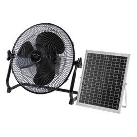 Tujoe 14 Inch Solar Panel Powered Fan, 2 in 1 Solar Panel or AC Charger Powered Fan 12W 9V Portable for Chicken Coop Greenhouse Household Exhaust Camping Travel Outdoor(Black)