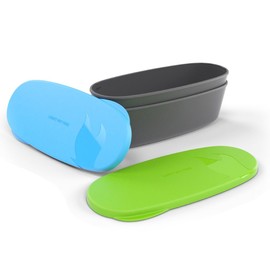 Light My Fire Snap Box Oval Waterproof Food Storage Container (2-Pack), Green/Cyan